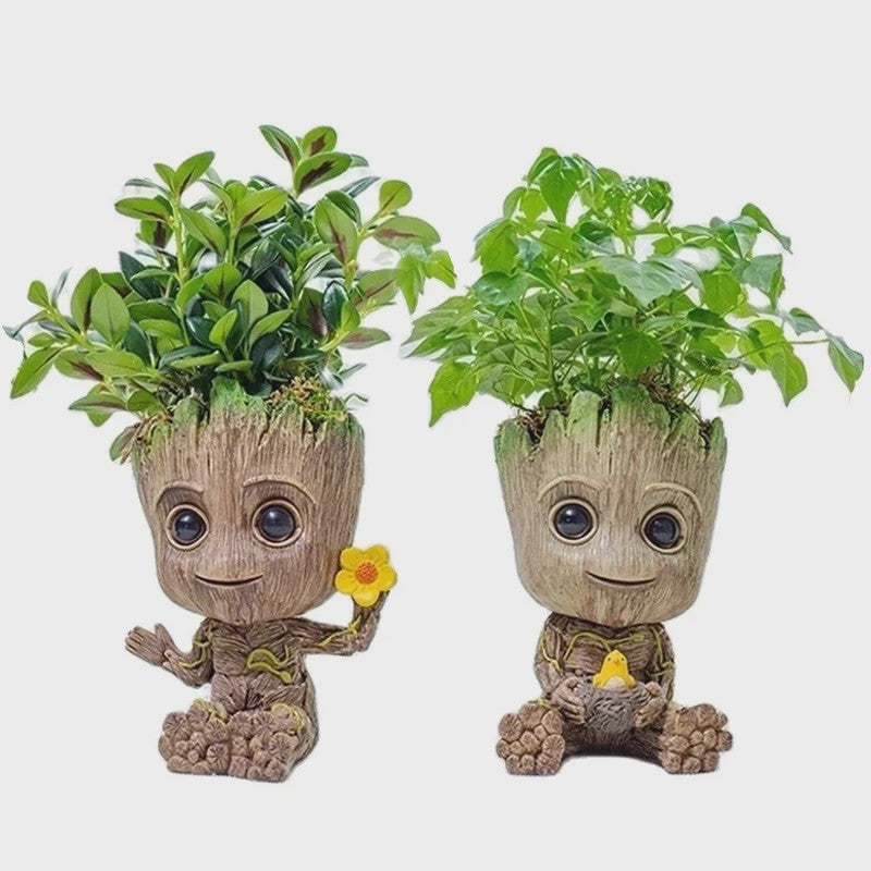 Groot Plantenpot & Decoratief Figuur - Leuke Woondecoratie