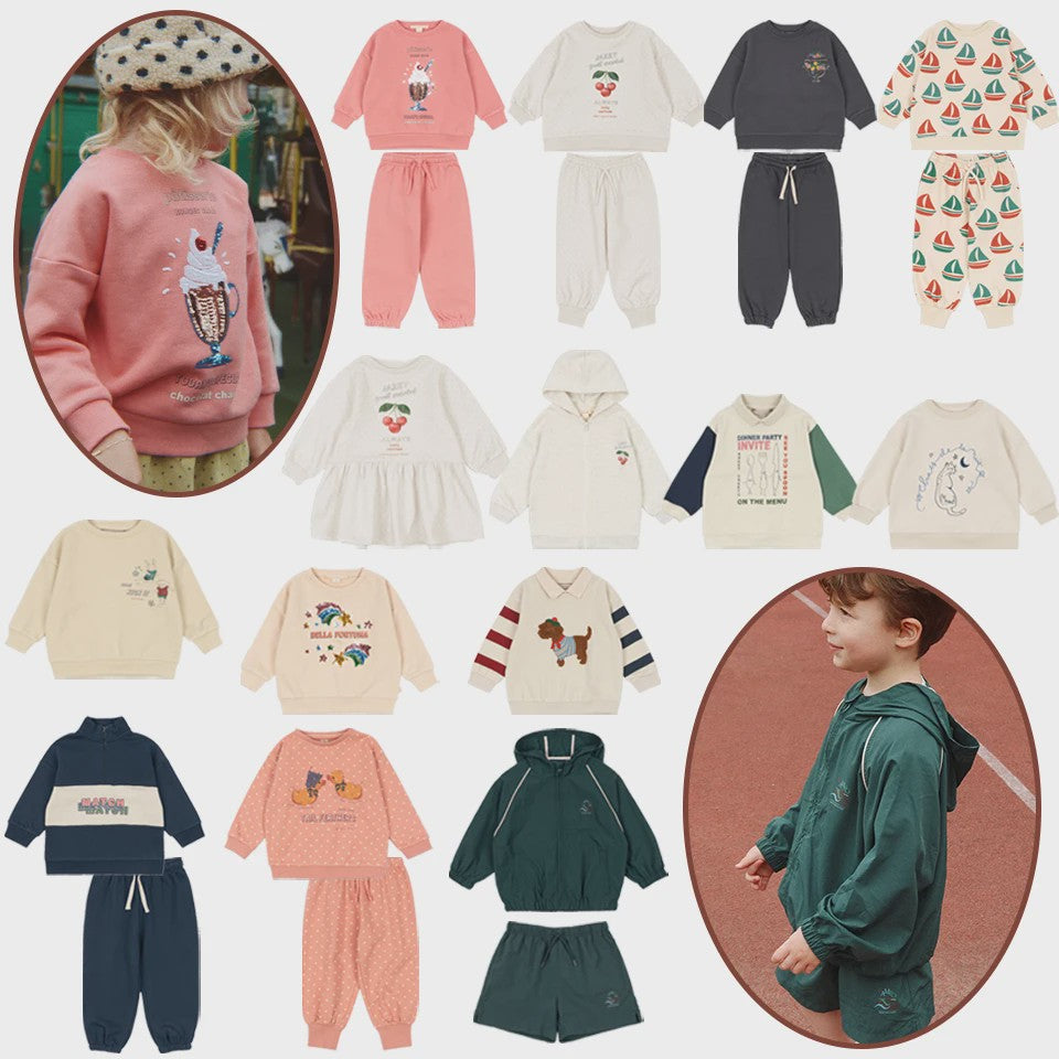 Kinderkleding Set Jongens & Meisjes: Sportieve Windbreaker Set met Sequin Sweater en Joggingbroek