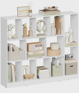 WOLTU Boekenkast met 13 Vakken - Hout - 109x24x101 cm - Zwart