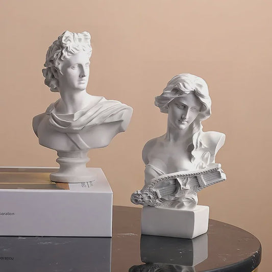 Griekse Mythologie Apollo buste sculptuur van hars - Klassieke God van het Zonlicht