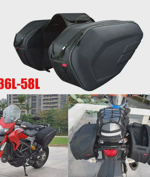 Universele Motor Zadel Tassen Set - Waterdicht, Uitbreidbaar & Helm Opslag