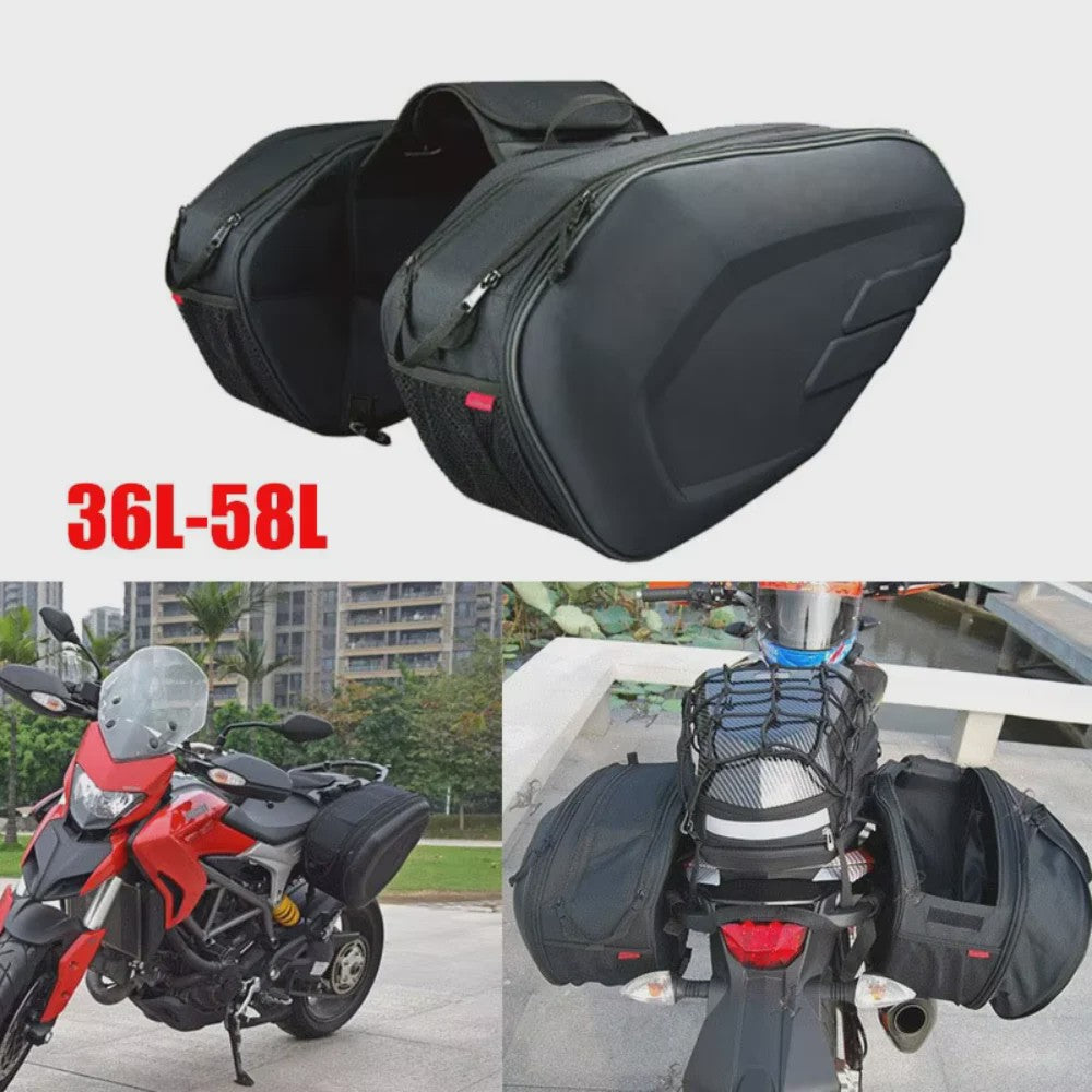 Universele Motor Zadel Tassen Set - Waterdicht, Uitbreidbaar & Helm Opslag