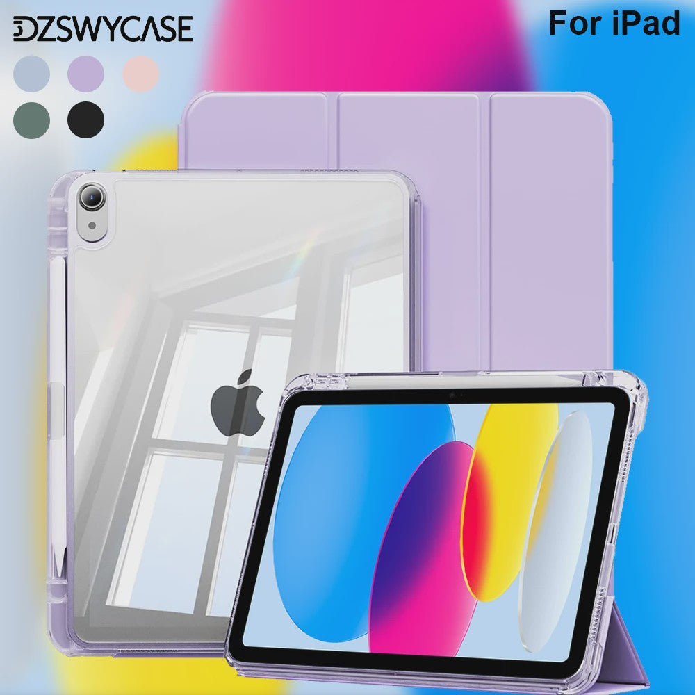 Transparante iPad Hoes met Potloodhouder & Stand - Geschikt voor iPad Air, Pro, Mini, 10.2, 9.7 inch