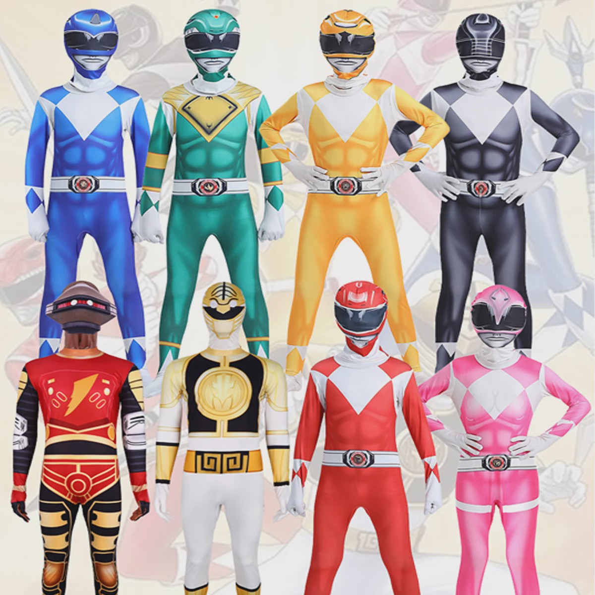 Samurai Sentai Shinkenger Rangers Cosplay Jumpsuit - Compleet Ranger Kostuum