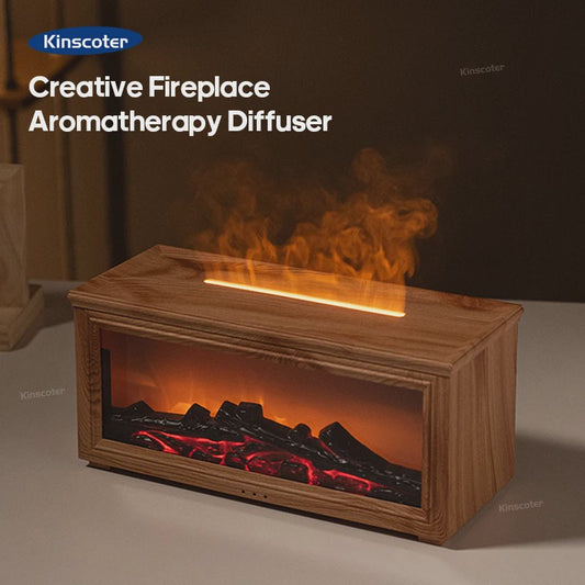 Sfeervolle Vuurhaard Aroma Diffuser met Luchtbevochtiger en Afstandsbediening - Creëer Warmte en Geur