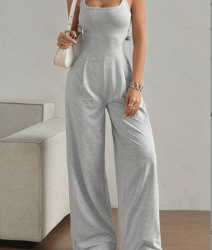 Dames Casual Halter Jumpsuit met Wijde Pijpen - Mouwloos & Rugloos voor Lente/Zomer