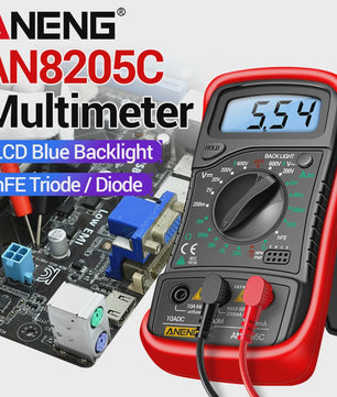 ANENG AN8205C Digitale Multimeter - AC/DC Spanning, Stroom, Weerstand Tester met LCD & Backlight