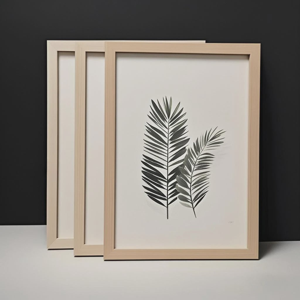 Set van 3 Houten Fotolijsten (A4/A3) - Zwart, Wit & Naturel - Muur & Bureau