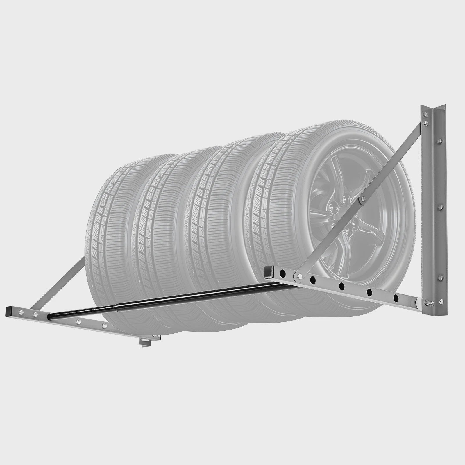 Opvouwbaar Wandrek voor Banden - Verstelbaar (81-122 cm) - Robuust Staal