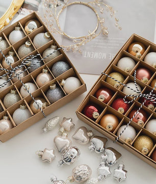 Kerstballen Set 4cm - Glanzend & Mat - Decoratie & Fotografie Props