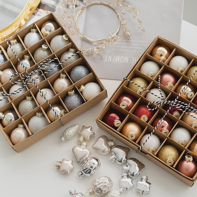 Kerstballen Set 4cm - Glanzend & Mat - Decoratie & Fotografie Props