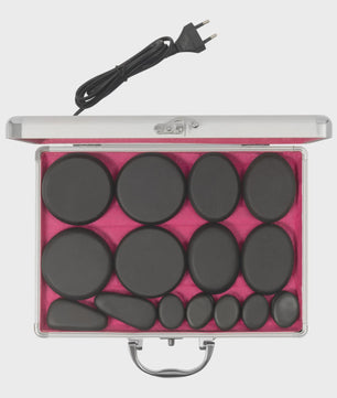 Professionele Hot Stone Massage Set met Verwarmer en 18 Basaltstenen
