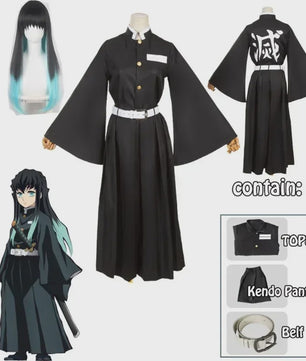 Kimetsu No Yaiba Tokitou Muichirou Cosplay Kostuum & Pruik - Halloween & Feest