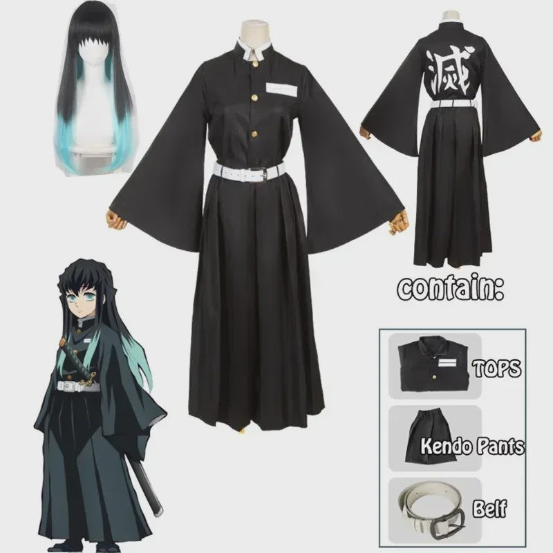 Kimetsu No Yaiba Tokitou Muichirou Cosplay Kostuum & Pruik - Halloween & Feest