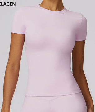 NCLAGEN Sport T-shirt Dames - Ademend & Stretchy Korte Mouw voor Yoga, Fitness & Hardlopen