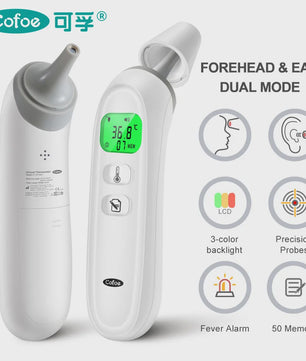 Cofoe Digitale Infrarood Thermometer: Contactloos Meten voor Lichaam, Oor & Objecten