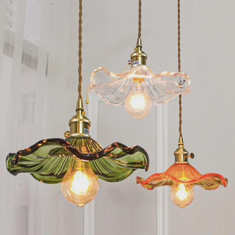 Nordic Minimalistische Glazen Hanglamp met Koperen Fitting - Sfeervolle Verlichting voor Woonkamer & Slaapkamer