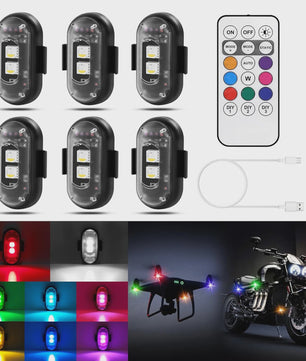 Veelzijdige LED Strobe Anti-Collision Lichten met Afstandsbediening - 8 Kleuren