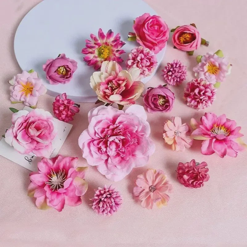 Mix van Zijden Kunstbloemen: Rozen & Meer voor Bruiloft, Huisdecoratie & DIY Knutselen