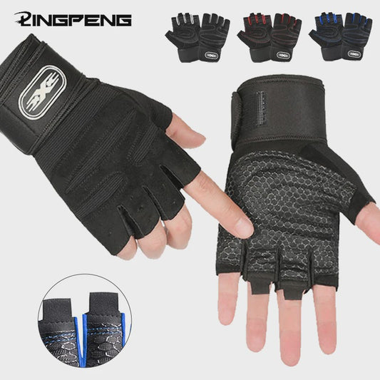 Half Vinger Trainingshandschoenen met Polsband - Fitness, Gewichtheffen, Fietsen