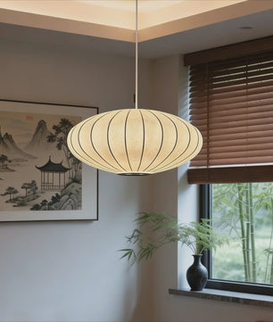 Wabi Sabi Zijden Hanglamp - Sfeervolle Plafondlamp voor Woon- en Eetkamer