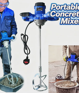 Krachtige Elektrische Betonmixer - 2600W, 6 Snelheden, M14 Spiraalstaaf voor Cement, Mortel, Verf & Gips
