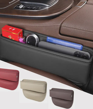 Leren Autostoel Organizer - Multifunctionele Opbergbox voor Autostoel Kieren