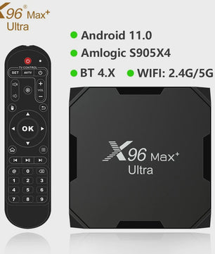X96 MAX Plus Ultra Android 11 TV Box - 4K/8K Media Player met S905X4 Quad Core & 4GB RAM
