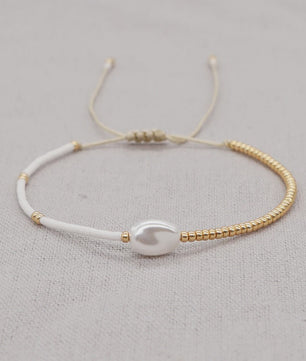 Elegante Baroque Parel Armband met Miyuki Zaadparels - Verstelbaar & Stijlvol