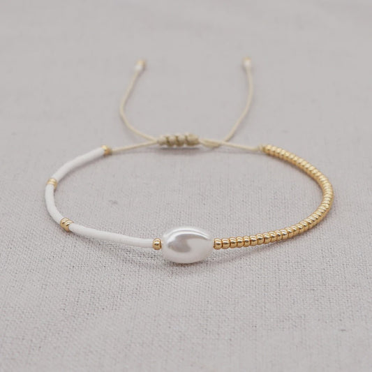 Elegante Baroque Parel Armband met Miyuki Zaadparels - Verstelbaar & Stijlvol