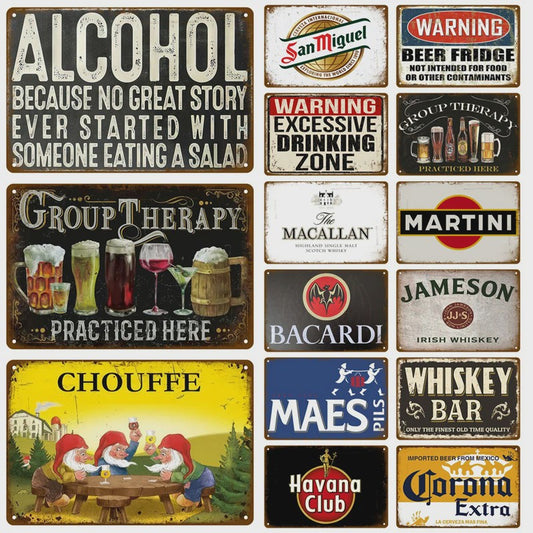 Vintage Metalen Bord - Decoratieve Wanddecoratie voor Pub, Keuken, Bar & Man Cave