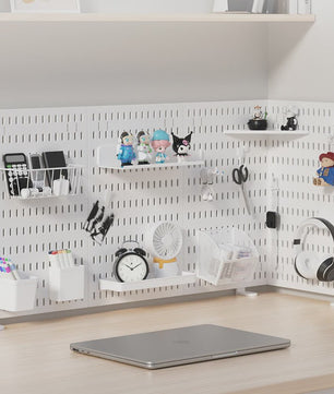 Modulaire Bureau Pegboard Organizer - Wandmontage, Staand & Clip-on