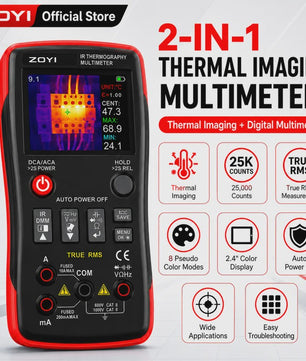 ZOYI ZT-R01: 2-in-1 Thermische Camera & Multimeter met 25000 Counts True RMS