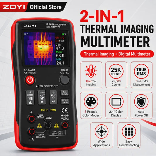 ZOYI ZT-R01: 2-in-1 Thermische Camera & Multimeter met 25000 Counts True RMS