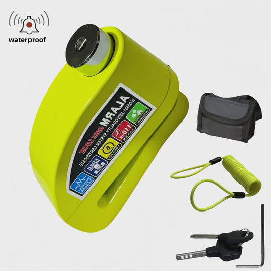 Waterdicht Motor Alarm Schijfrem Slot - Anti-diefstal Beveiliging voor Motor & Fiets + Herinneringskabel