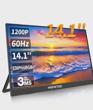 HGFRTEE 14.1" Draagbare Monitor - IPS Extra Scherm voor Laptop, Console & Telefoon
