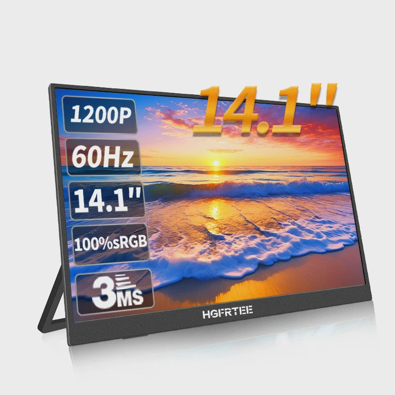 HGFRTEE 14.1" Draagbare Monitor - IPS Extra Scherm voor Laptop, Console & Telefoon
