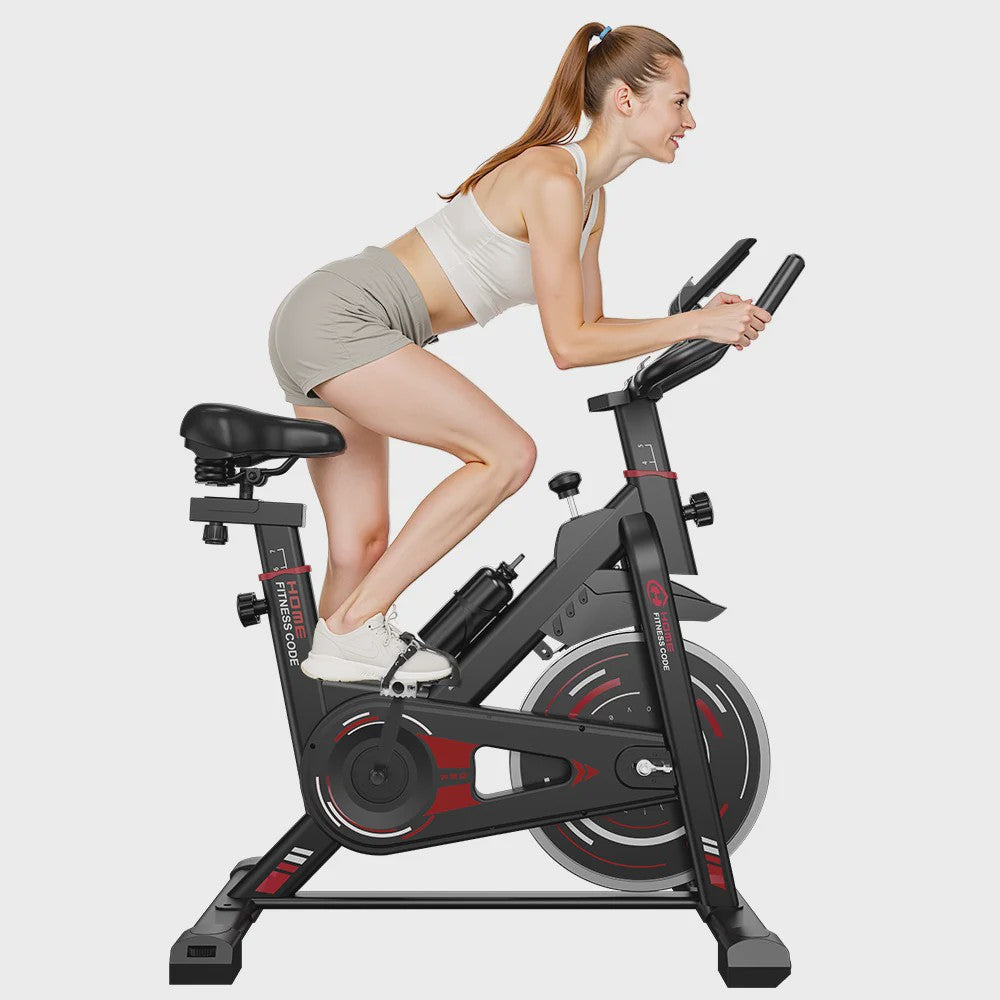 Hometrainer met Vliegwiel (10kg), LCD Display en Stille Werking - Max 120kg Belasting