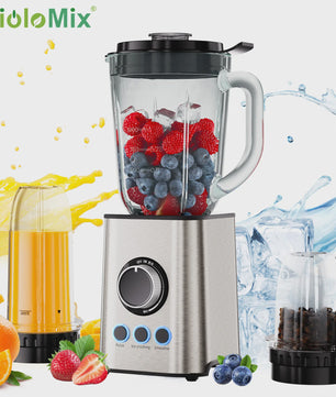 BioloMix 3-in-1 Blender: Krachtige 1300W Smoothie Maker, Grinder & Babyvoeding Blender