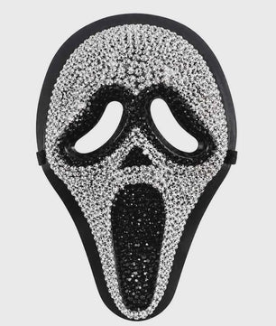 Glinsterend Grimas Masker: Horror & Halloween Kostuum Accessoire met Kristallen
