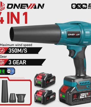 ONEVAN 3500W Krachtige Accu Bladblazer & Stofzuiger - 350M/S - Borstelloze Motor - Compatibel met Makita 18V