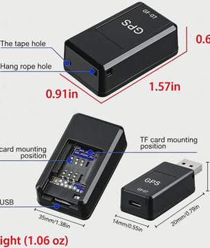 GF07 Mini GPS Tracker met Magnetische Bevestiging en SOS Alarm - Real-time Voertuig Tracing
