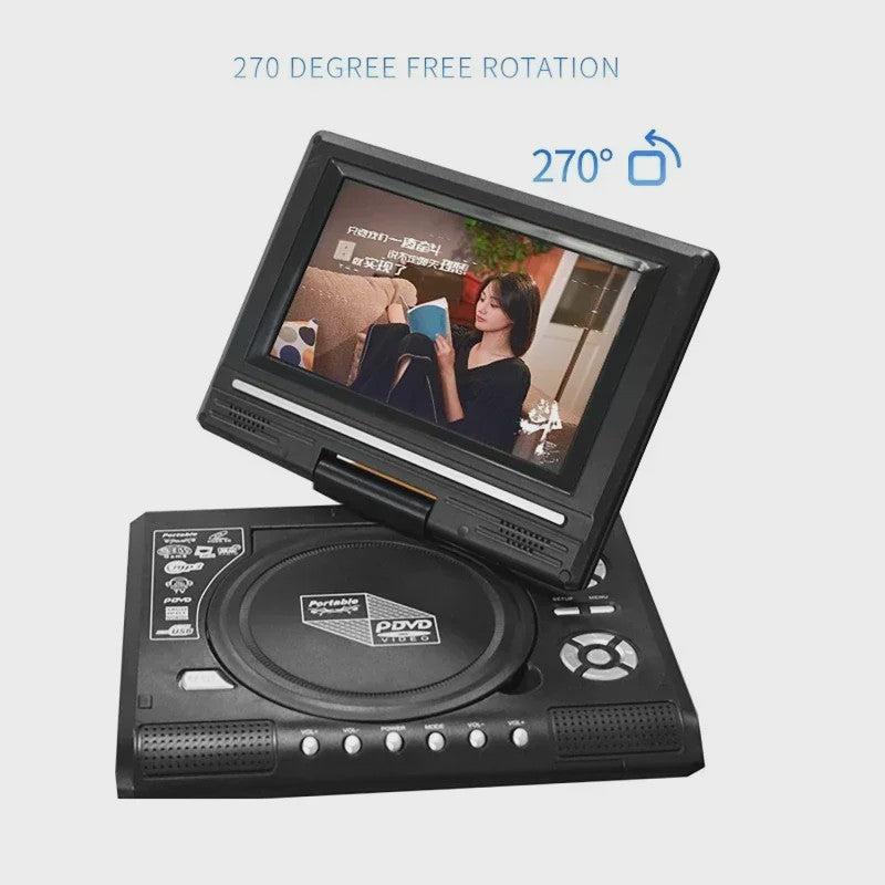 Draagbare Mini DVD Speler 7.8 Inch met Draaibaar Scherm en Afstandsbediening
