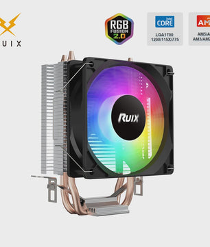 Ruix X2000 CPU Cooler: Stille Koeling met Rainbow RGB Ventilator & 2 Heatpipes