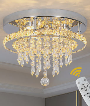 Luxe K9 Kristallen Plafondlamp met Smart LED en Afstandsbediening - Modern Design