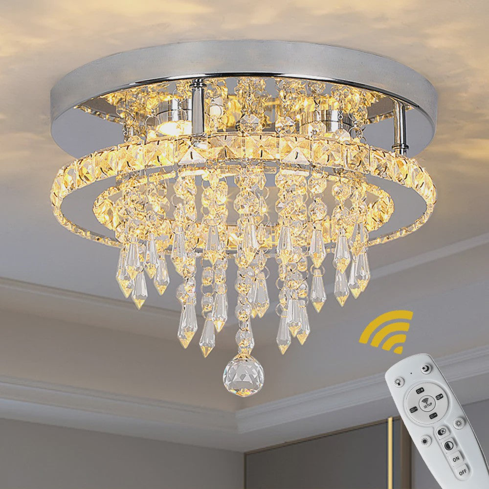 Luxe K9 Kristallen Plafondlamp met Smart LED en Afstandsbediening - Modern Design