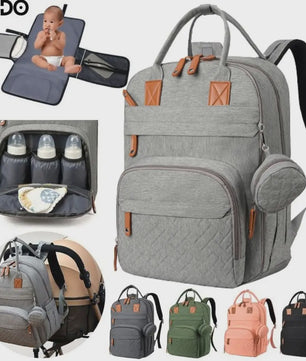 Multifunctionele Luiertas Rugzak Baby Essentials Waterdicht met Verschoonstation & Kinderwagenhaken