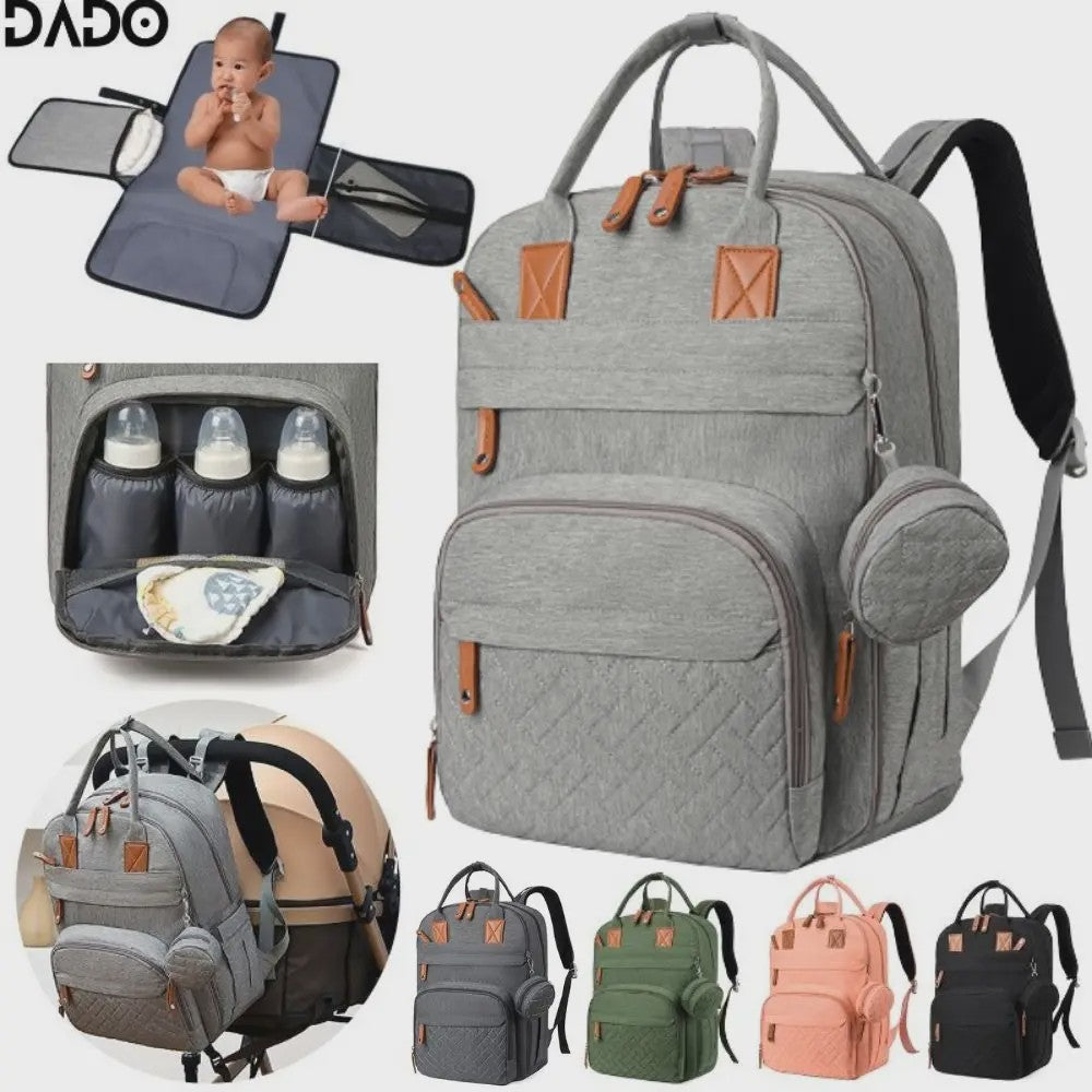 Multifunctionele Luiertas Rugzak Baby Essentials Waterdicht met Verschoonstation & Kinderwagenhaken