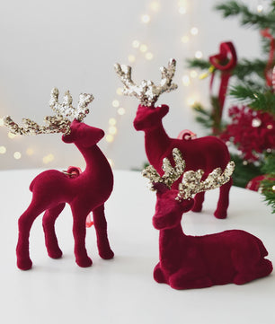 Kerstdecoratie: Pluche Herten Ornament voor Kerstboom of Bureau