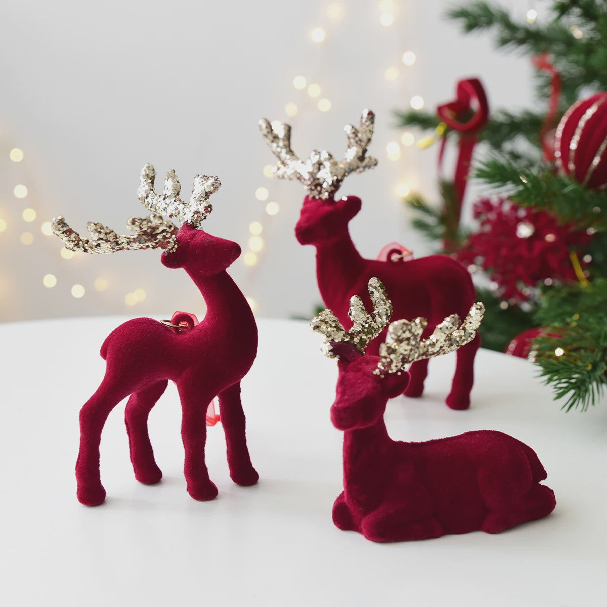 Kerstdecoratie: Pluche Herten Ornament voor Kerstboom of Bureau